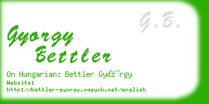 gyorgy bettler business card